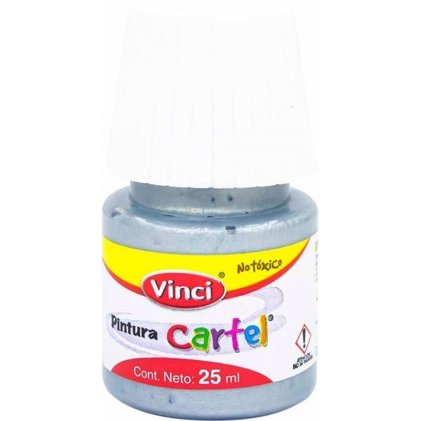 Pintura Metálica Vinci Cartel Plata 25 ml