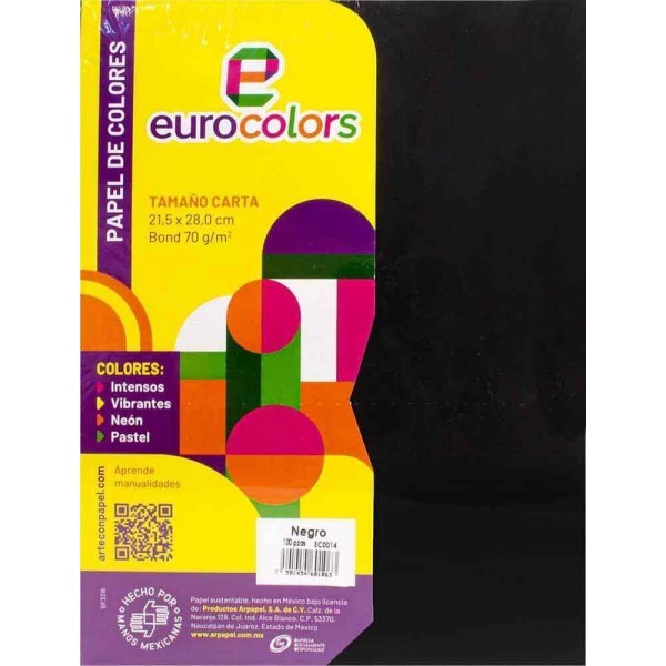 Papel Carta 75 gr c/100 Negro