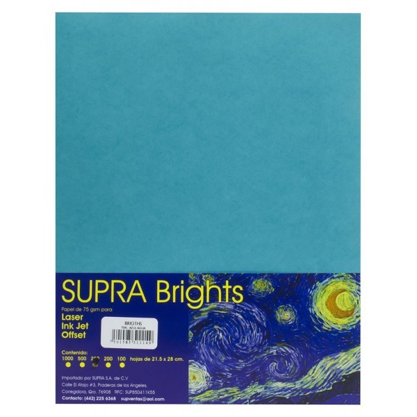 Papel Carta Azul Agua c/250