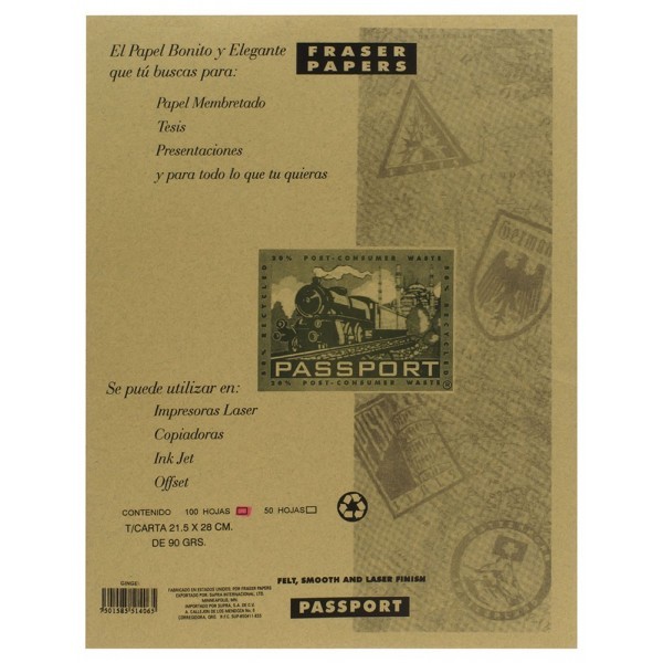 Papel Carta 90 gr Passport Ginger c/100