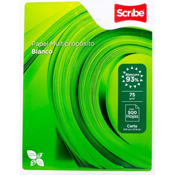 Papel Scribe Verde Carta c/500