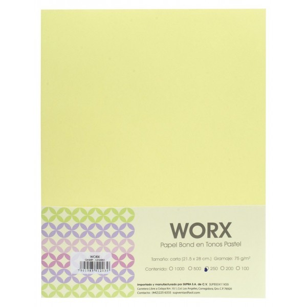 Papel Carta Canario Pastel c/250