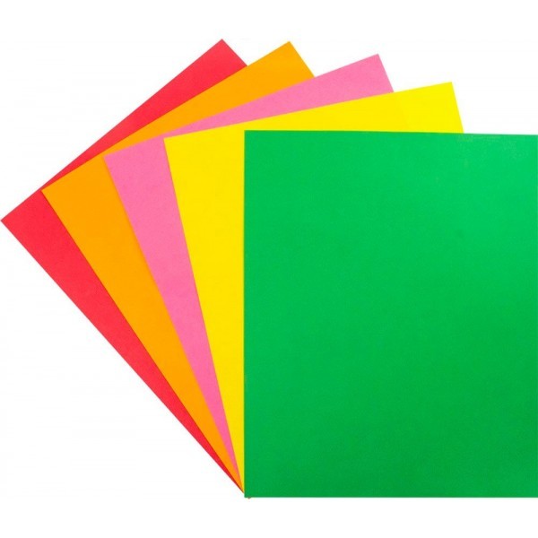 Papel Carta Fluorescente Surtido c/10