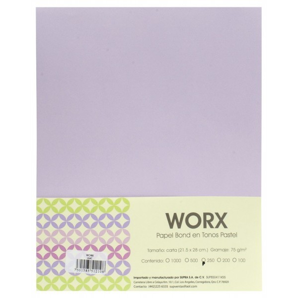 Papel Carta Lila Pastel c/250