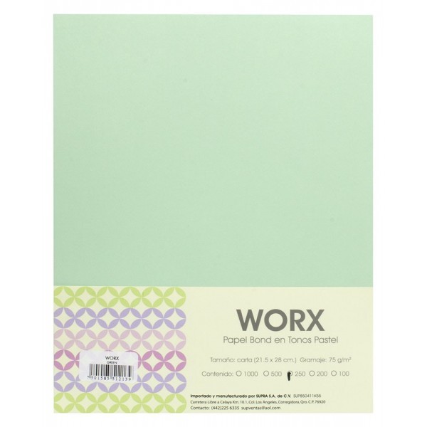 Papel Carta Verde Pastel c/250
