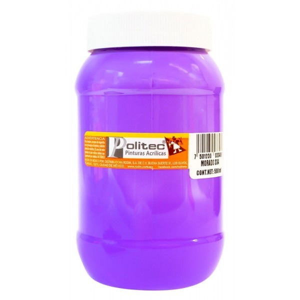 Pintura Acrílica Morado Politec 500 ml