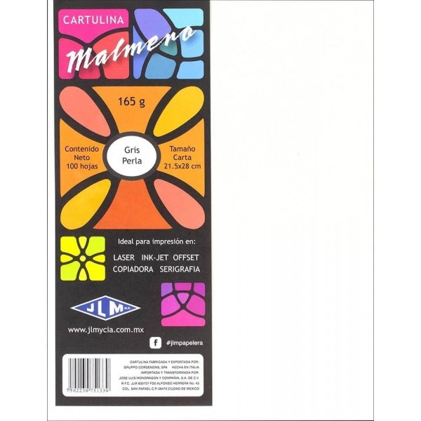 Cartulina Malmero Tamaño Carta Gris Perla