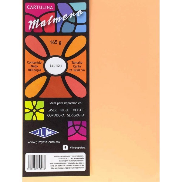 Cartulina Malmero Tamaño Carta Salmón