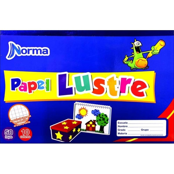Block Norma de Papel Lustre Doble Carta 50 Hojas