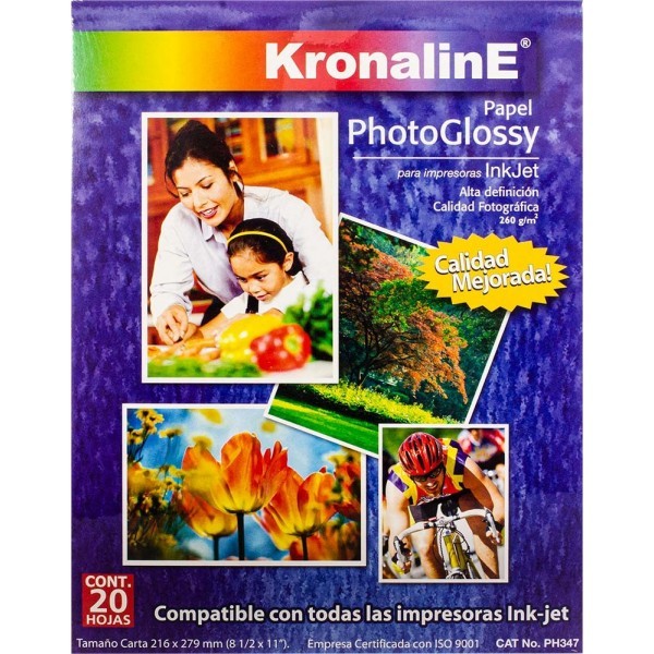 Papel Carta PhotoGlossy para Fotografías c/20
