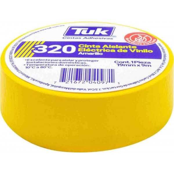 Cinta de Aislar 320 19 mm x  9 m Amarilla Tuk