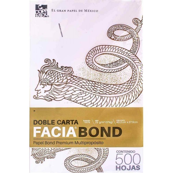 Papel Doble Carta Facia Bond c/500