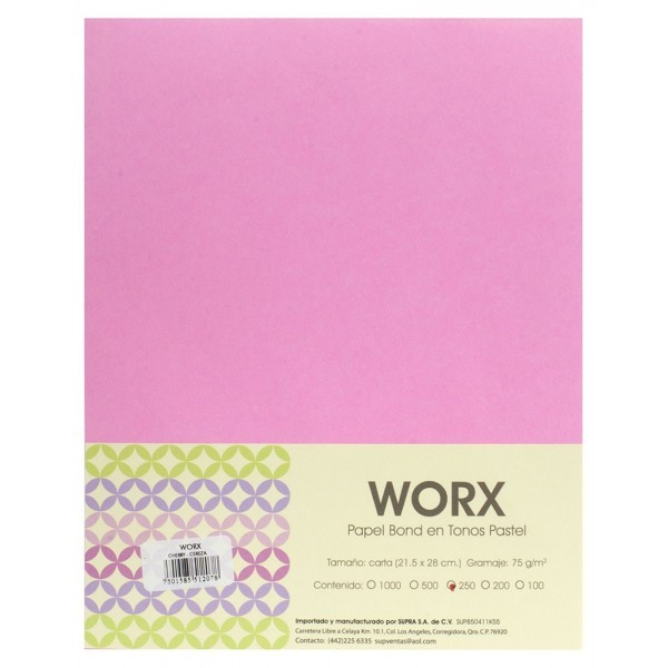 Papel Carta  Cereza Pastel c/250