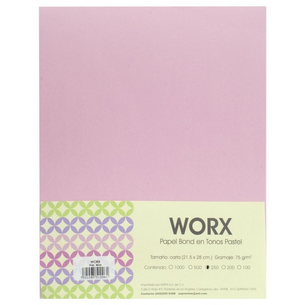 Papel Carta  Rosa Pastel c/250
