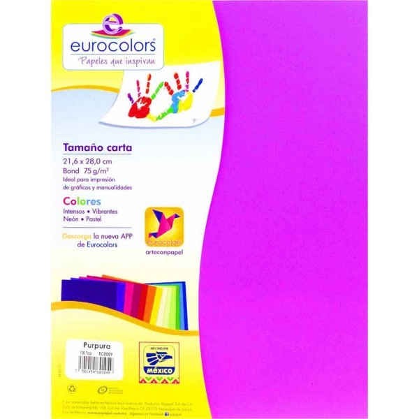 Papel Carta 75 gr c/100 Púrpura