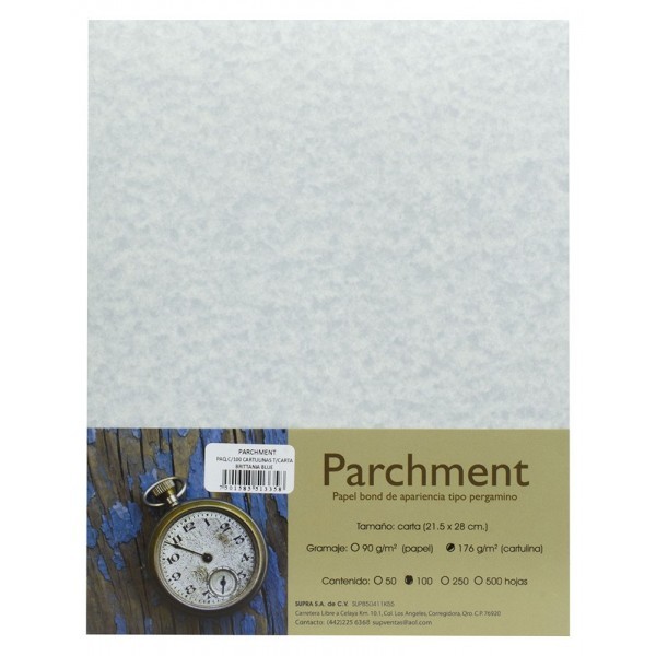 Cartulina Carta 176 gr Pergamino Britania Blue c/100