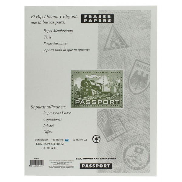 Papel Carta 90 gr Passport Pumice c/100