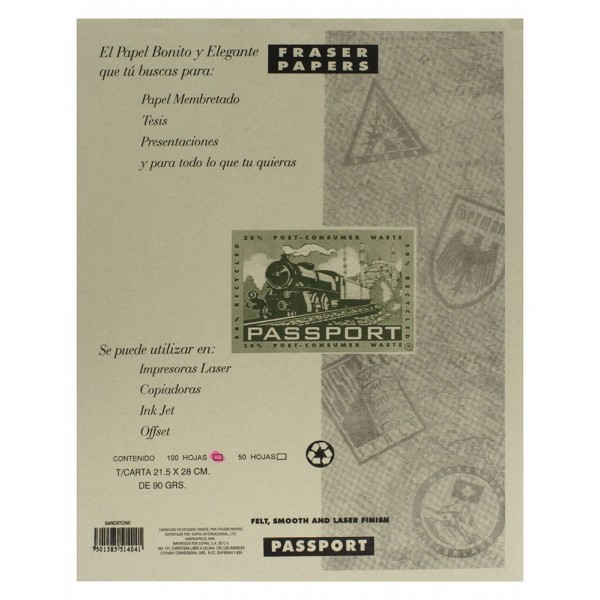 Papel Carta 90 gr Passport Sandstone c/100