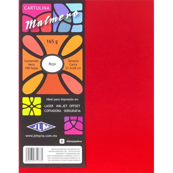 Cartulina Malmero Tamaño Carta Rojo