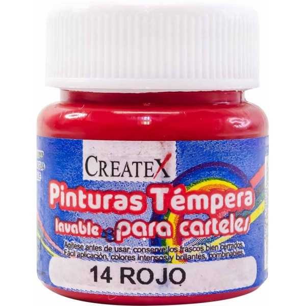 Pintura Createx Témpera Lavable Rojo 30 ml